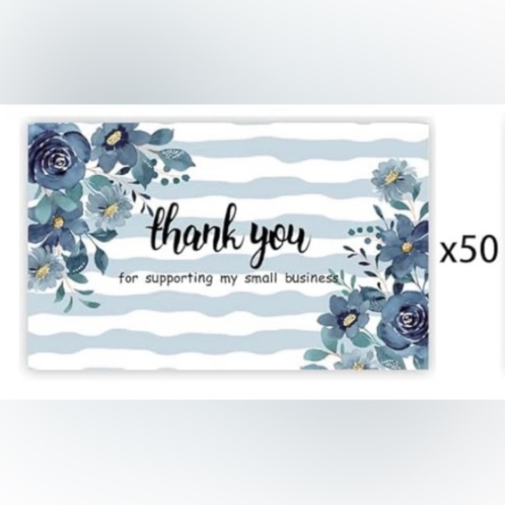 Thank You Cards - Qty 50 - 2" x 3.5" Thank You For Supporting My Business